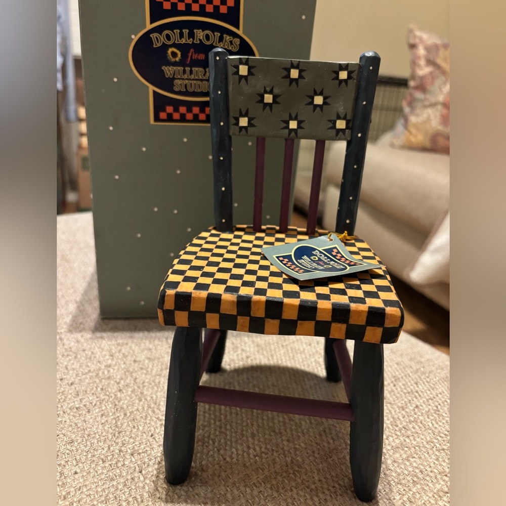 Williraye Studio DollFolks WW4124 Blur Chair w/ Checkered Seat